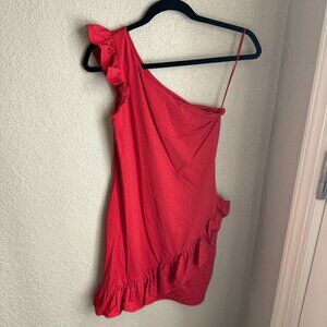 Susana Monaco Ruffle Dress Red Size M